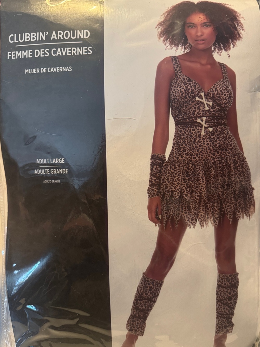 Party City Leopard Print Cavewoman Costume in Brown and Black